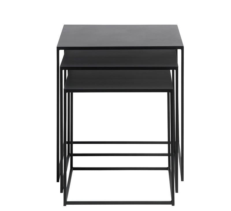 Basha Salontafel - 50 x 50 cm - Zwart - Set van 3 - Salontafels - Rebellenclub