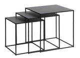 Basha Salontafel - 50 x 50 cm - Zwart - Set van 3 - Salontafels - Rebellenclub