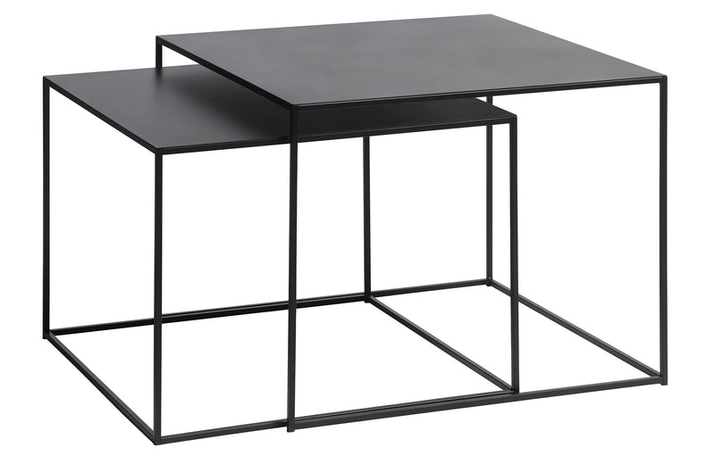 Basha Salontafel - 65 x 65 cm - Zwart - Set van 2 - Salontafels - Rebellenclub