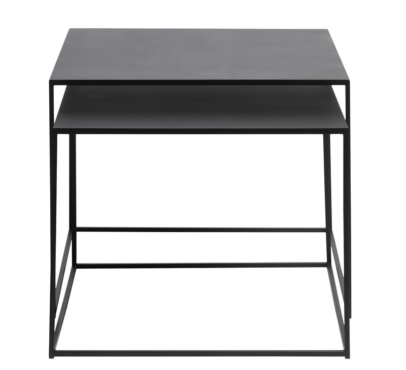 Basha Salontafel - 65 x 65 cm - Zwart - Set van 2 - Salontafels - Rebellenclub