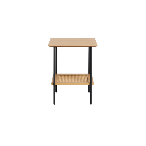 Berley Bijzettafel - 45 x 45 cm - Eiken met Rattan - Bijzettafels - Rebellenclub