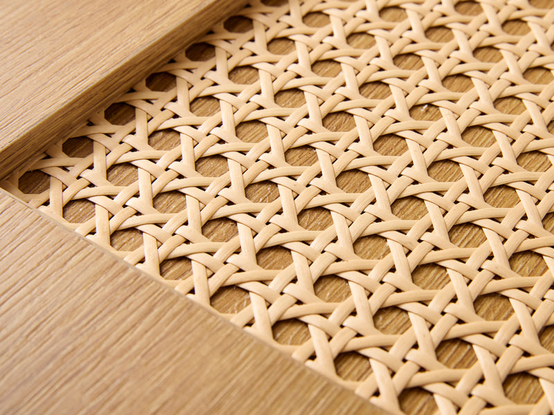 Berley Bijzettafel - 45 x 45 cm - Eiken met Rattan - Bijzettafels - Rebellenclub