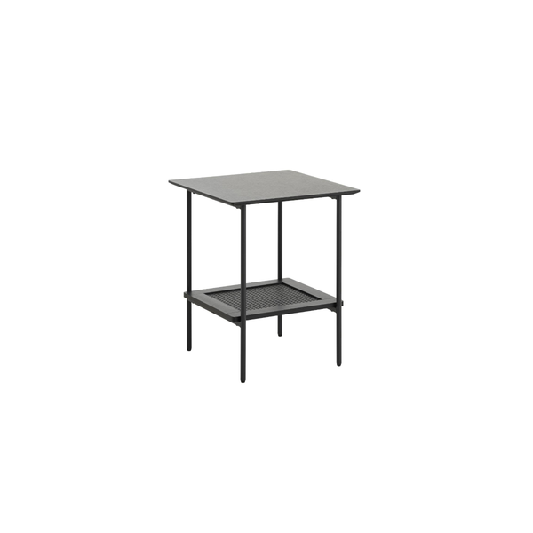 Berley Bijzettafel - 45 x 45 cm - Zwart met Rattan - Bijzettafels - Rebellenclub