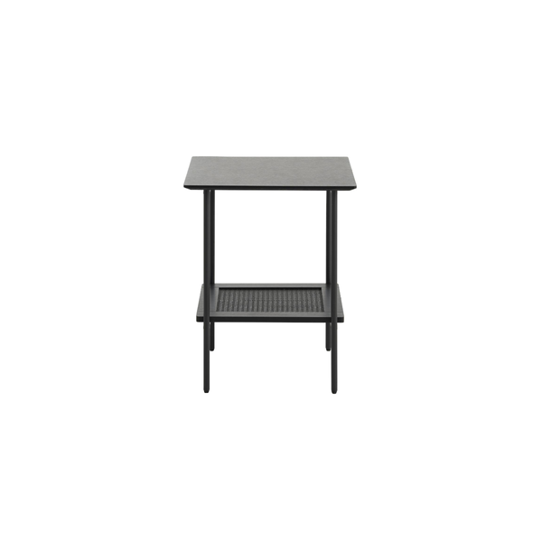 Berley Bijzettafel - 45 x 45 cm - Zwart met Rattan - Bijzettafels - Rebellenclub