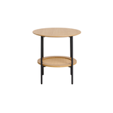 Berley Bijzettafel - ø50 cm - Eiken met Rattan - Bijzettafels - Rebellenclub