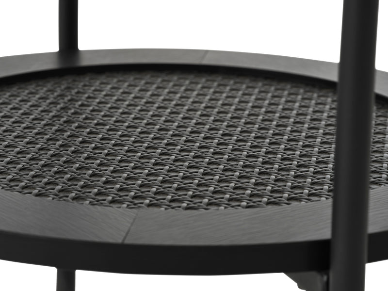 Berley Bijzettafel - ø50 cm - Zwart met Rattan - Bijzettafels - Rebellenclub