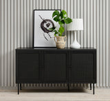 Berley Dressoir - Zwart met Rattan - Dressoirs - Rebellenclub