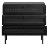 Berley Dressoir met Lades - Zwart met Rattan - Dressoirs - Rebellenclub