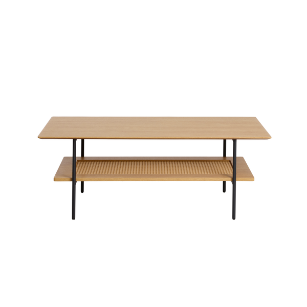 Berley Salontafel - 110 x 55 cm - Eiken met Rattan - Salontafels - Rebellenclub