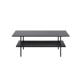 Berley Salontafel - 110 x 55 cm - Zwart met Rattan - Salontafels - Rebellenclub