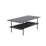 Berley Salontafel - 110 x 55 cm - Zwart met Rattan - Salontafels - Rebellenclub