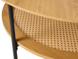 Berley Salontafel - ø80 cm - Eiken met Rattan
