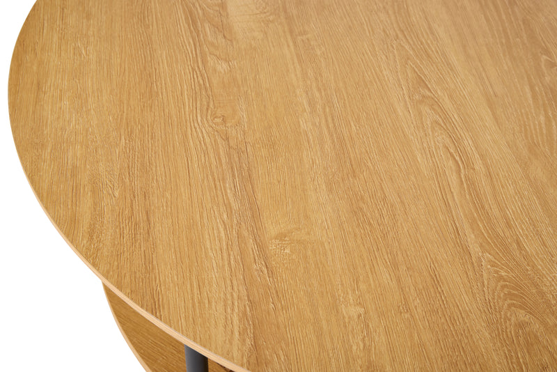 Berley Salontafel - ø80 cm - Eiken met Rattan