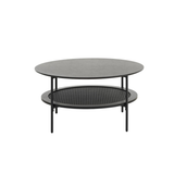 Berley Salontafel - ø80 cm - Zwart met Rattan - Salontafels - Rebellenclub