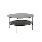 Berley Salontafel - ø80 cm - Zwart met Rattan - Salontafels - Rebellenclub
