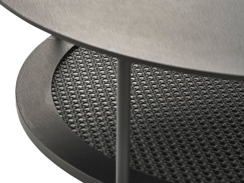 Berley Salontafel - ø80 cm - Zwart met Rattan - Salontafels - Rebellenclub
