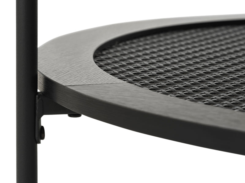 Berley Salontafel - ø80 cm - Zwart met Rattan - Salontafels - Rebellenclub