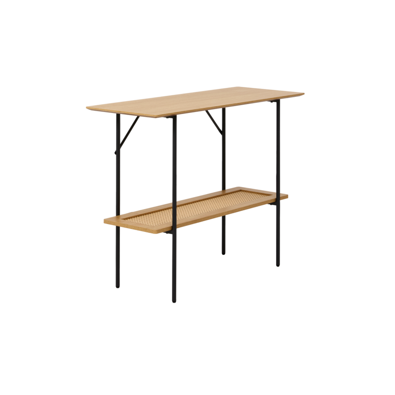 Berley Sidetable - 100 x 37 cm - Eiken met Rattan - Sidetables - Rebellenclub