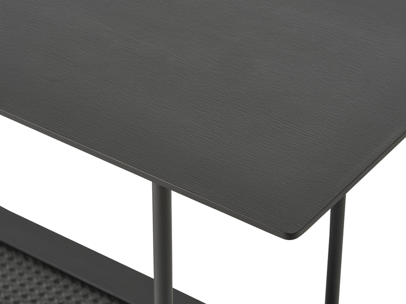 Berley Sidetable - 100 x 37 cm - Zwart met Rattan - Sidetables - Rebellenclub