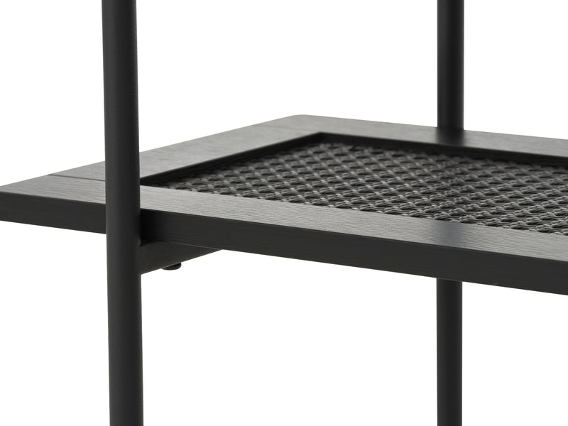 Berley Sidetable - 100 x 37 cm - Zwart met Rattan - Sidetables - Rebellenclub