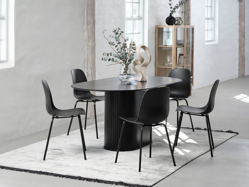 Cusco Eetkamerstoel - Set van 4 - Zwart  - Eetkamerstoelen - Rebellenclub