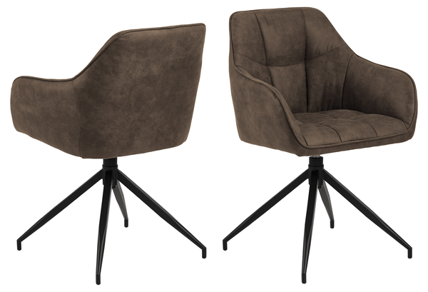 Eetkamerstoel Nivala - Bruin met mat zwart frame - Eetkamerstoelen - Rebellenclub