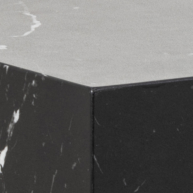 Gubbio Bijzettafel - 35 x 35 cm - Zwart Marmer Look - Set van 2 - Bijzettafels - Rebellenclub