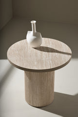Junon Salontafel ø50 cm - Travertin -  - Rebellenclub