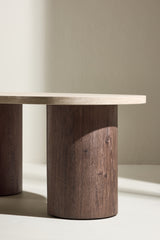 Kaloria Salontafel  - 130 x 78 cm Mokka / Travertin -  - Rebellenclub
