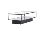 Lucera Salontafel - 130 x 60 cm - Zwart met Glazen Blad - Salontafels - Rebellenclub