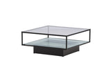 Lucera Salontafel - 90 x 90 cm - Zwart met Glazen Blad - Salontafels - Rebellenclub