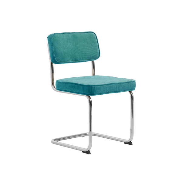 Luxor Eetkamerstoel - Set van 4 - Blauw Ribstof 