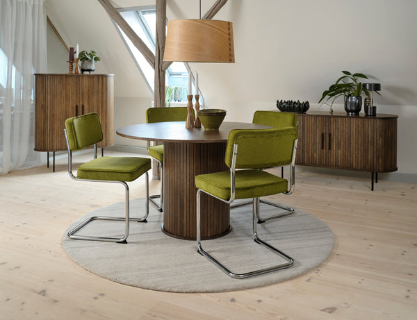 Luxor Eetkamerstoel - Set van 4 - Groen Ribstof 