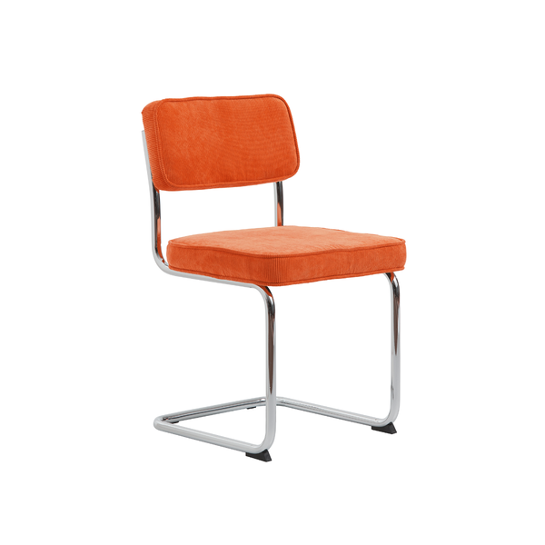 Luxor Eetkamerstoel - Set van 4 - Oranje Ribstof  - Eetkamerstoelen - Rebellenclub