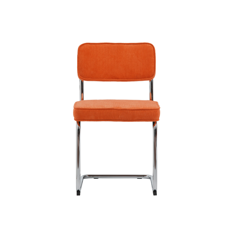 Luxor Eetkamerstoel - Set van 4 - Oranje Ribstof  - Eetkamerstoelen - Rebellenclub