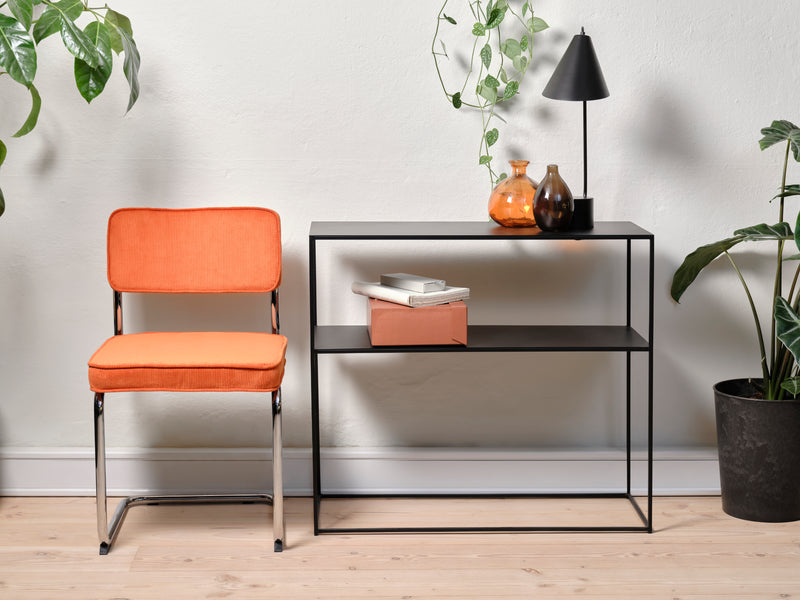 Luxor Eetkamerstoel - Set van 4 - Oranje Ribstof  - Eetkamerstoelen - Rebellenclub