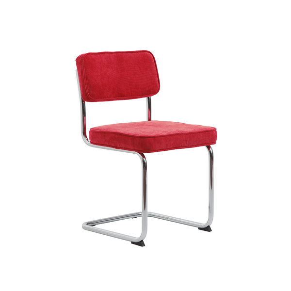 Luxor Eetkamerstoel - Set van 4 - Rood Ribstof  - Eetkamerstoelen - Rebellenclub