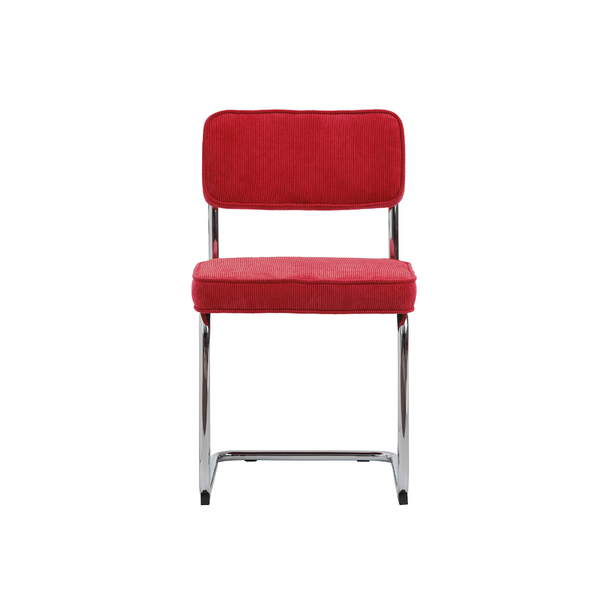 Luxor Eetkamerstoel - Set van 4 - Rood Ribstof  - Eetkamerstoelen - Rebellenclub