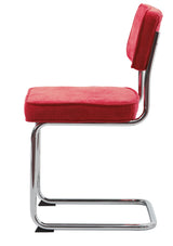Luxor Eetkamerstoel - Set van 4 - Rood Ribstof  - Eetkamerstoelen - Rebellenclub