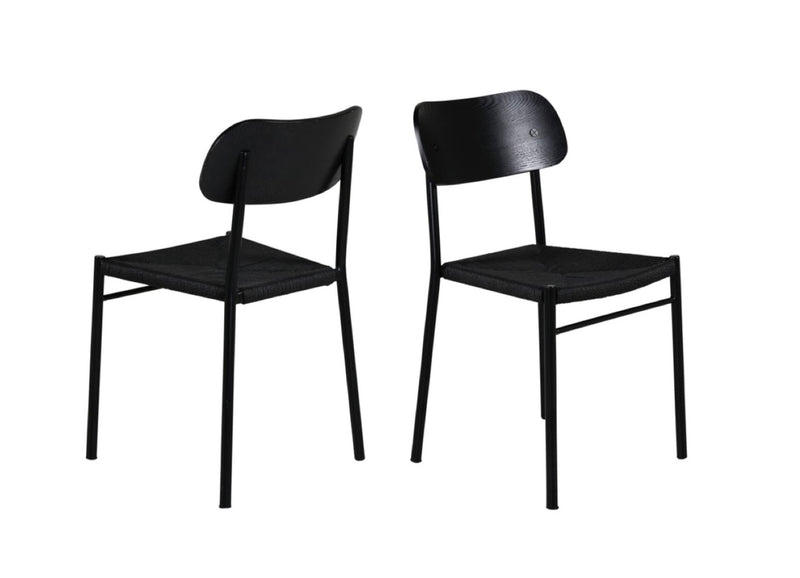 Eetkamerstoel Atla - Zwart - Set van 2 - Eetkamerstoelen - Rebellenclub