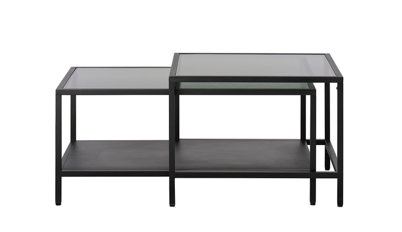 Omeo Salontafel - 90 x 40 cm - Zwart - Set van 2 - Salontafels - Rebellenclub