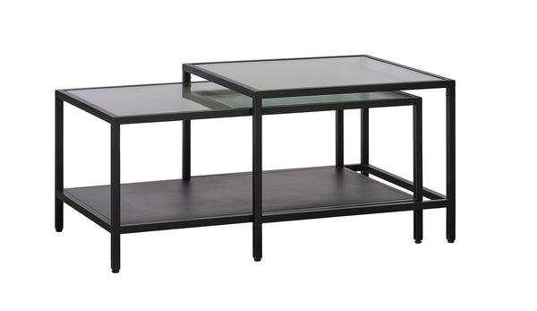 Omeo Salontafel - 90 x 40 cm - Zwart - Set van 2 - Salontafels - Rebellenclub