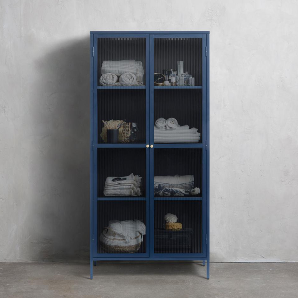 Omeo Vitrinekast - 190 x 90 cm - Blauw