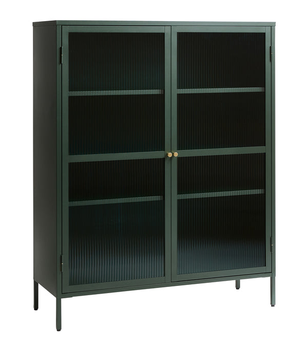 Omeo Vitrinekast - 140 x 111 cm - Groen - Vitrinekasten - Rebellenclub