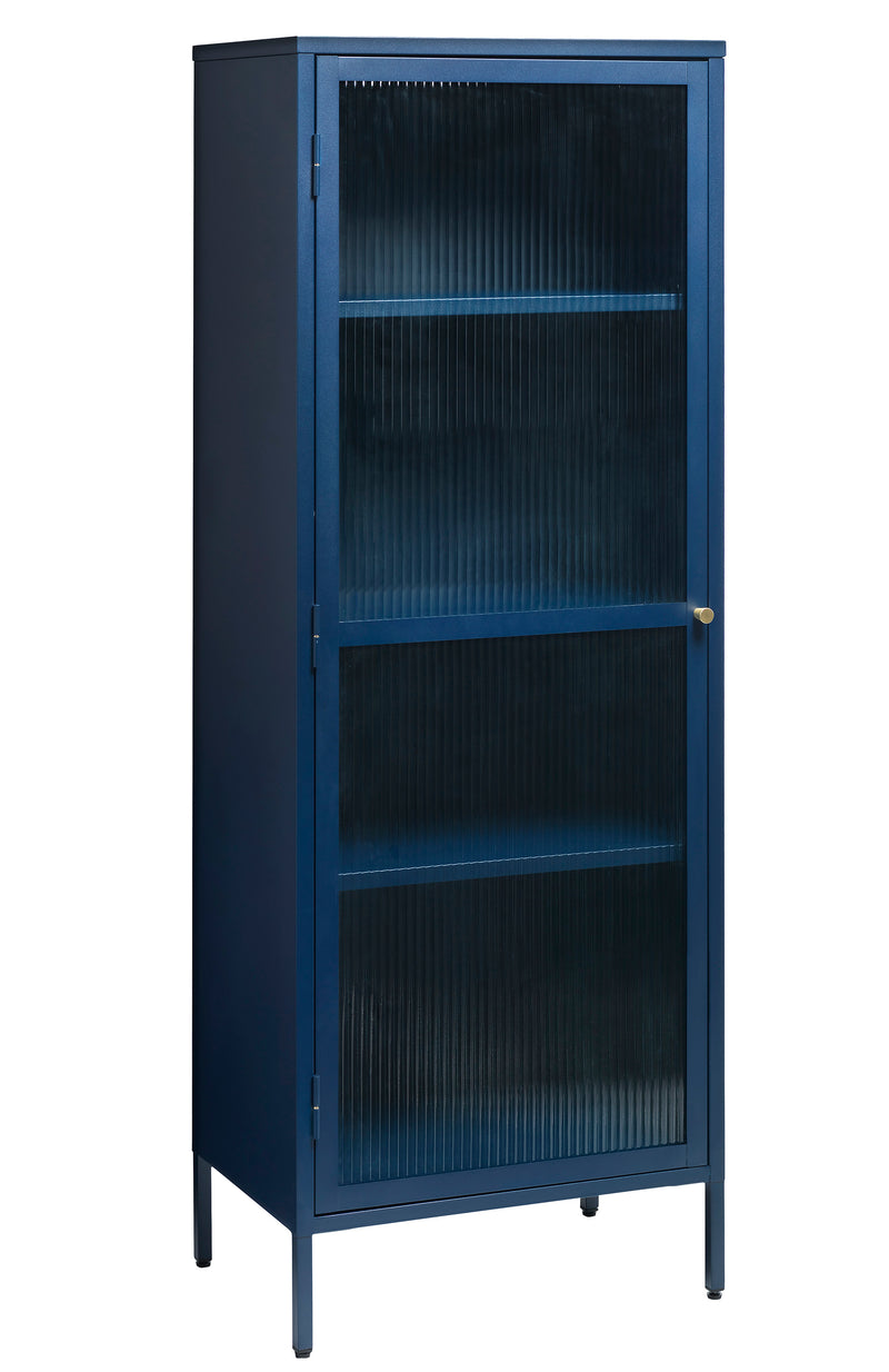 Omeo Vitrinekast - 160 x 58 cm - Blauw - Vitrinekasten - Rebellenclub