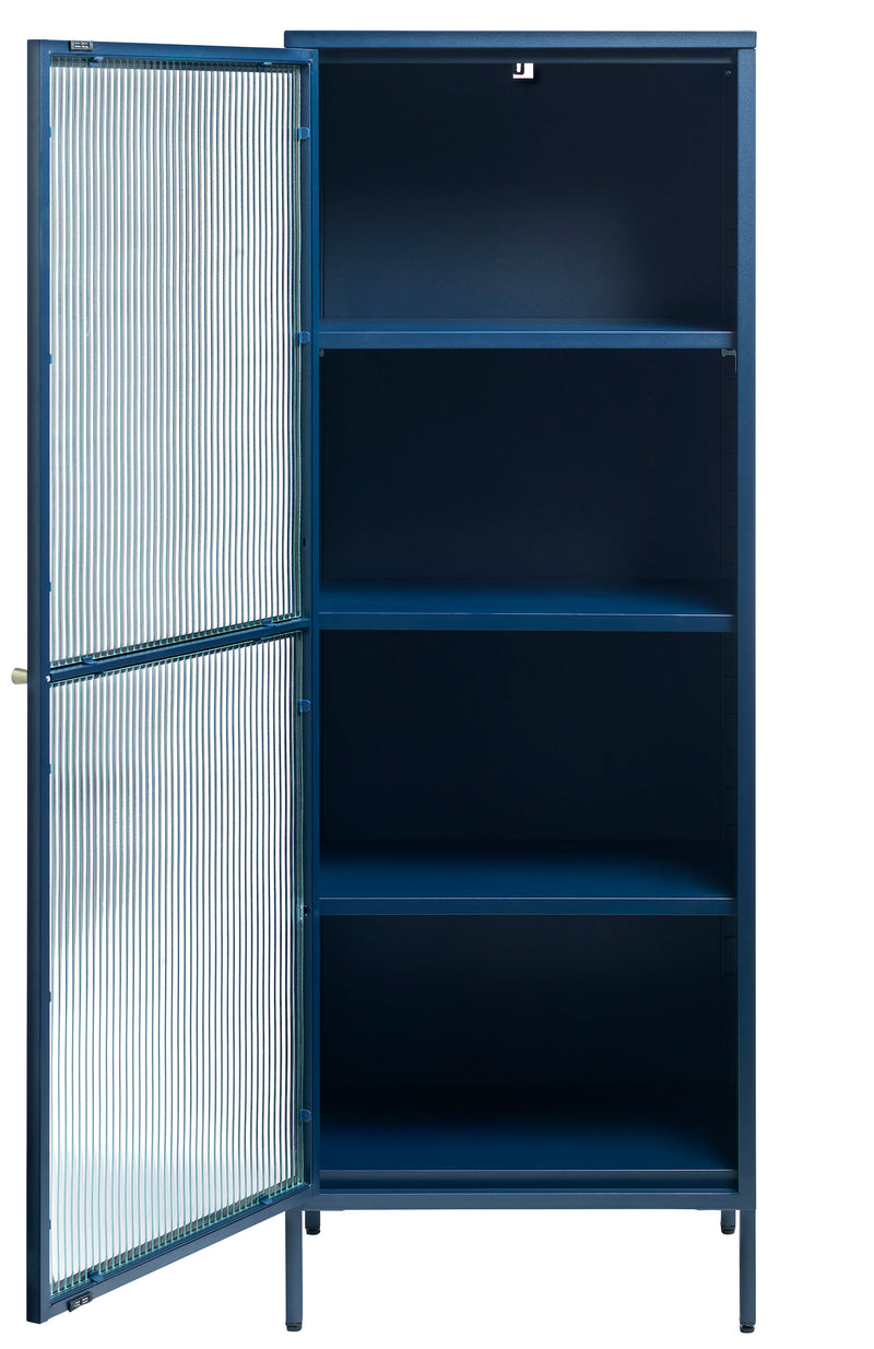 Omeo Vitrinekast - 160 x 58 cm - Blauw - Vitrinekasten - Rebellenclub