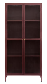 Omeo Vitrinekast - 190 x 90 cm - Bordeauxrood - Vitrinekasten - Rebellenclub