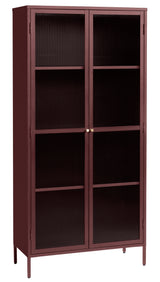 Omeo Vitrinekast - 190 x 90 cm - Bordeauxrood - Vitrinekasten - Rebellenclub