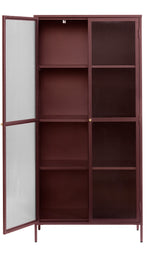 Omeo Vitrinekast - 190 x 90 cm - Bordeauxrood - Vitrinekasten - Rebellenclub