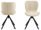 Pescara Eetkamerstoel - Set van 2 - Beige Bouclé met Mat Zwart Frame - Eetkamerstoelen - Rebellenclub